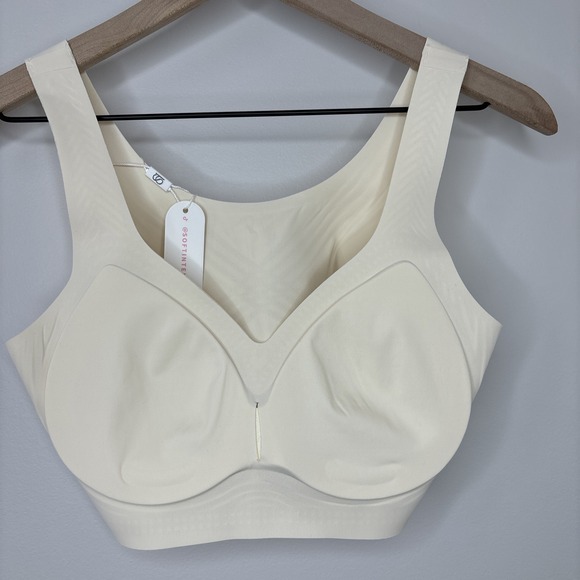 Soft Intention Women's Wireless V-Neck Jelly Bra JL3 Beige Medium NWT - Picture 4 of 6